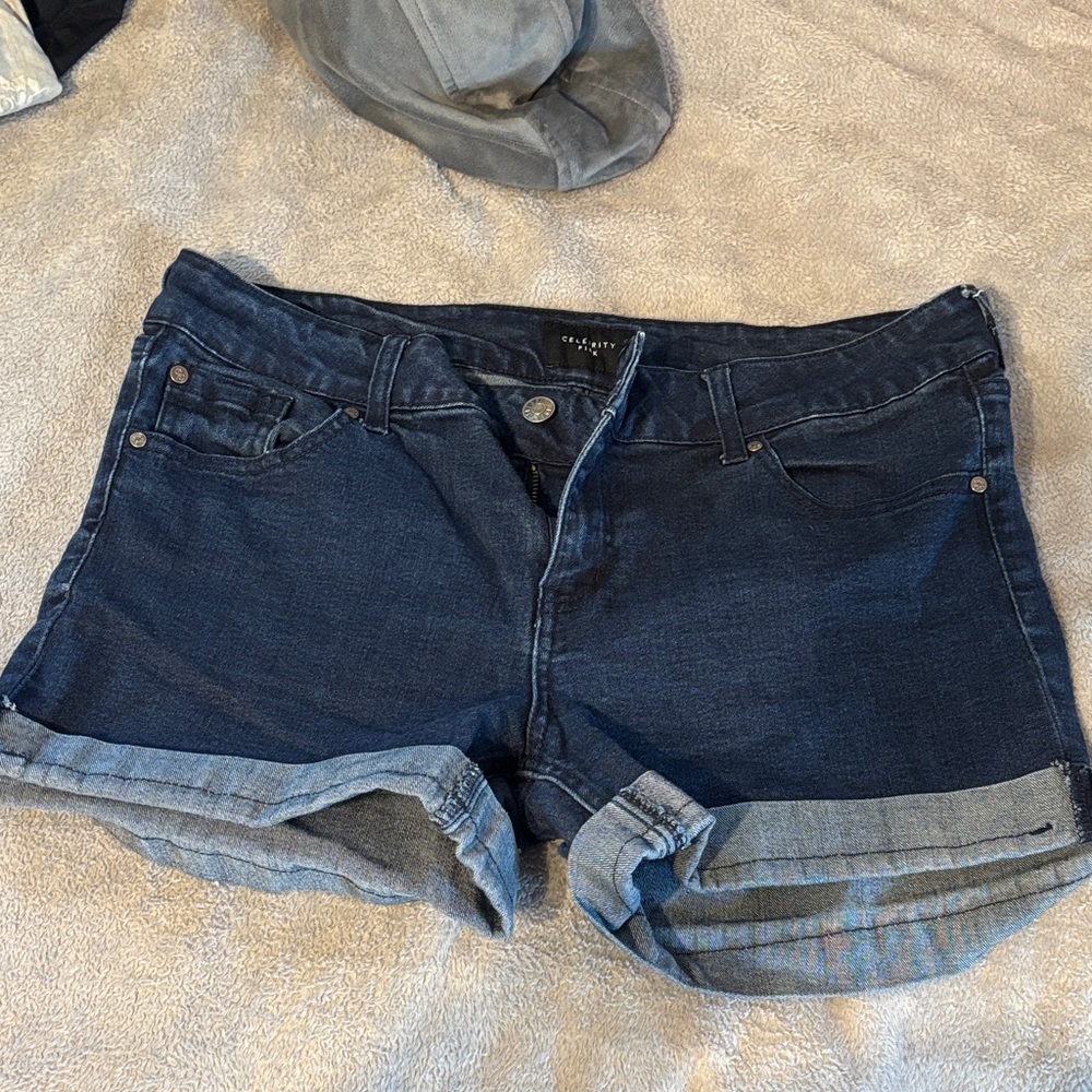 Celebrity Pink Dark Indigo Jean Shorts